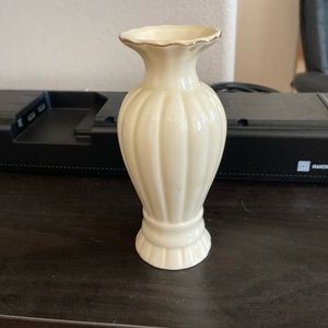 Ceramic Bud Vase with Gold Trim - EUC